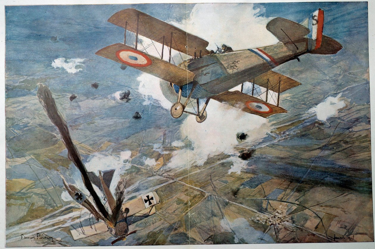Erster Weltkrieg: Luftkampf von Francois Flameng