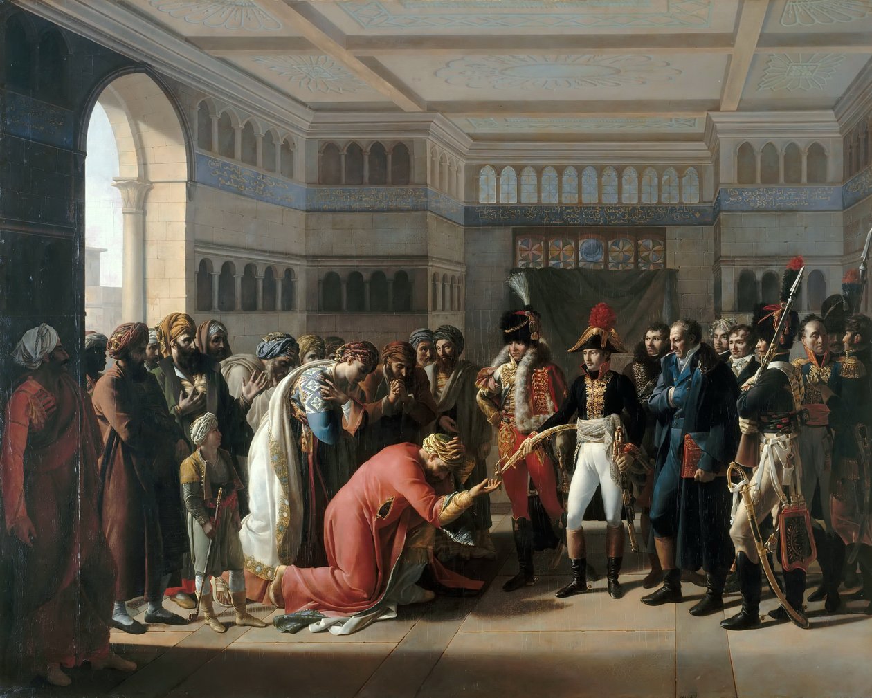 Bonaparte überreicht den Säbel dem Militärkommandanten von Alexandria, Juli 1798 von Francois Henri Mulard