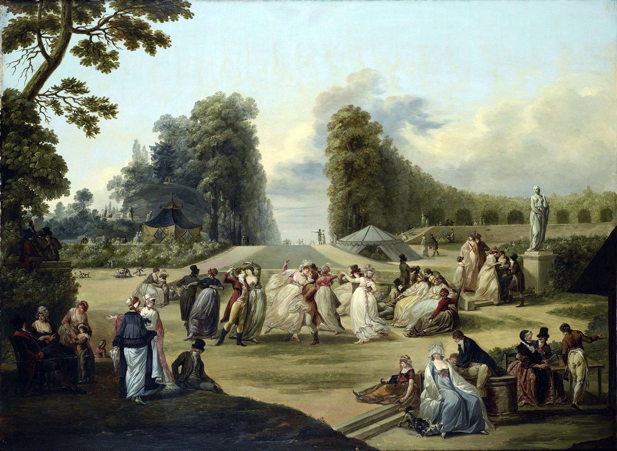 Ball in den Tivoli-Gärten, Paris von Francois Louis Joseph Watteau