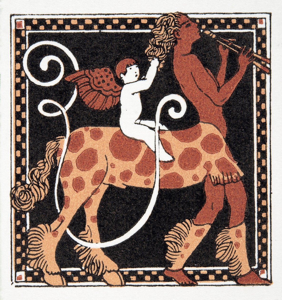 Buchstabe U, aus Personages de Comedie, veröffentlicht 1922 von Francois Louis Schmied
