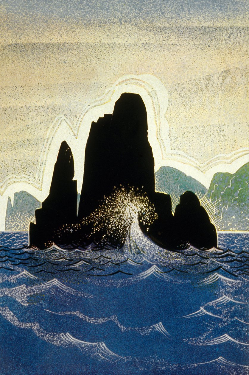Die Odyssee von Homer: der Felsen von Gortyne, graviert von Theo Schmied, 1930-33 von Francois Louis Schmied