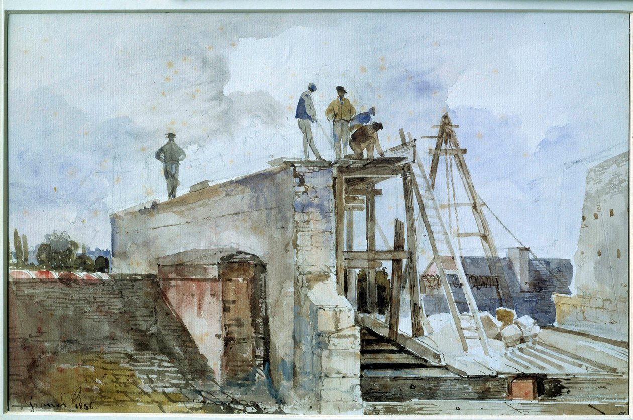 Baustelle vom Granet-Fenster aus gesehen von Francois Marius Granet