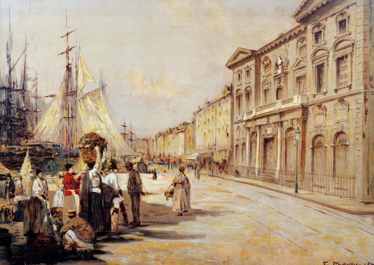 Ansicht des Quai Saint Jean in Marseille von Francois Maury
