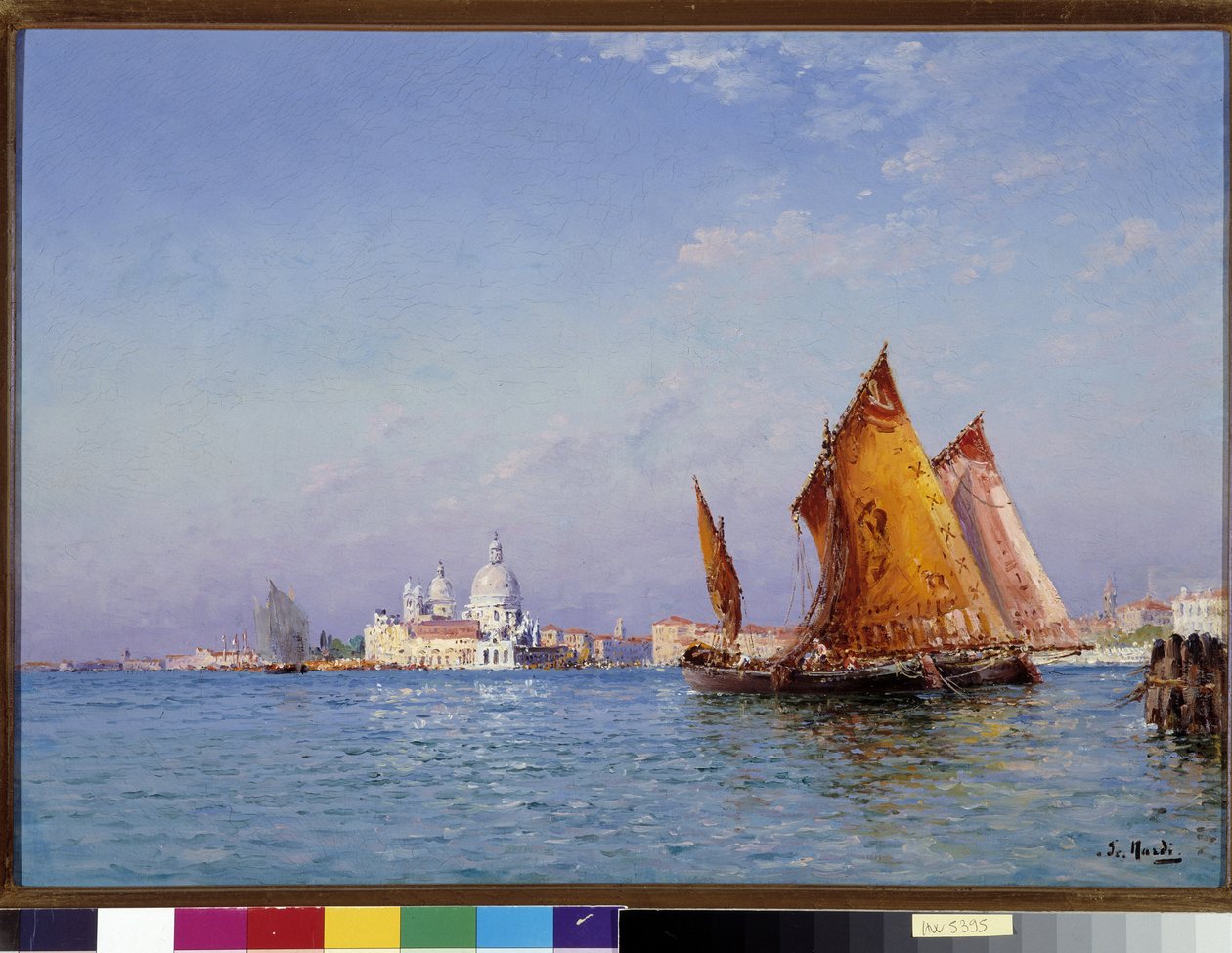 Topis im Becken vor der Kirche Santa Maria della Salute in Venedig von Francois Nardi