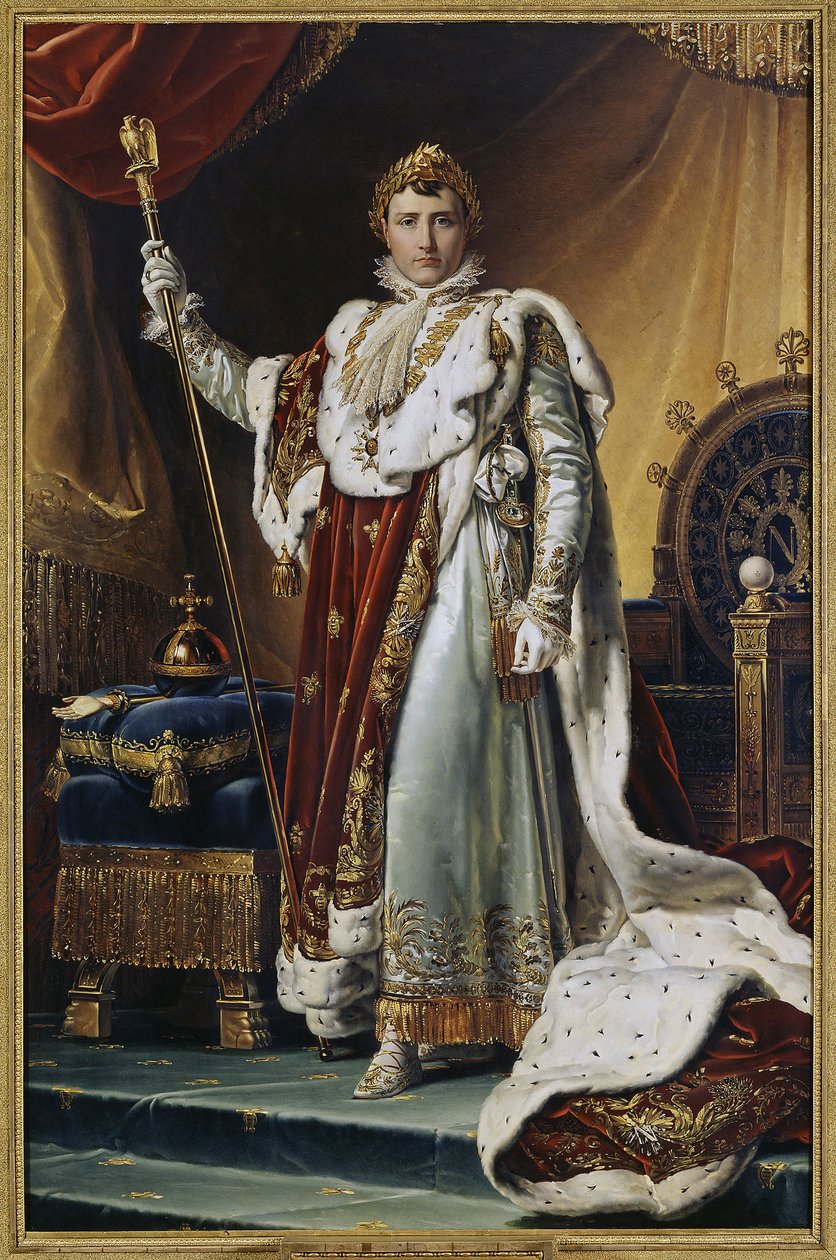 Porträt von Kaiser Napoleon I. Bonaparte (1769-1821) in Krönungsgewändern von Baron François Pascal Simon Gérard