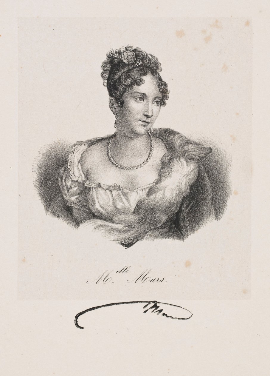 Porträt von Fräulein Mars (Pseudonym von Anne Françoise Hyppolyte Boutet Salvetat) von Francois Seraphin Delpech