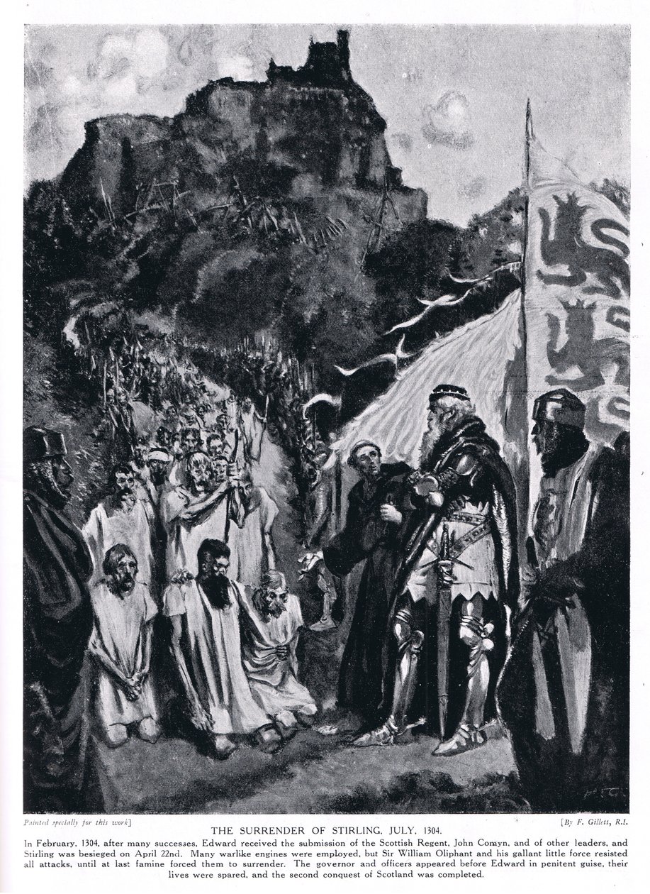 Die Kapitulation von Stirling Castle; Juli; AD1304, 1920er Jahre von Frank Gillett