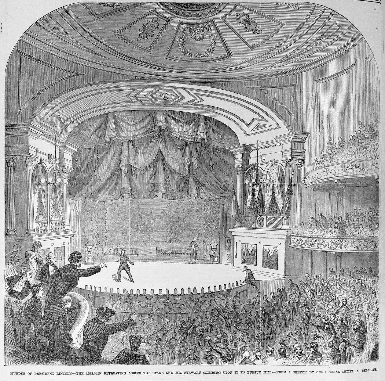 Die Ermordung von Abraham Lincoln (1809-65) in der Loge des Ford