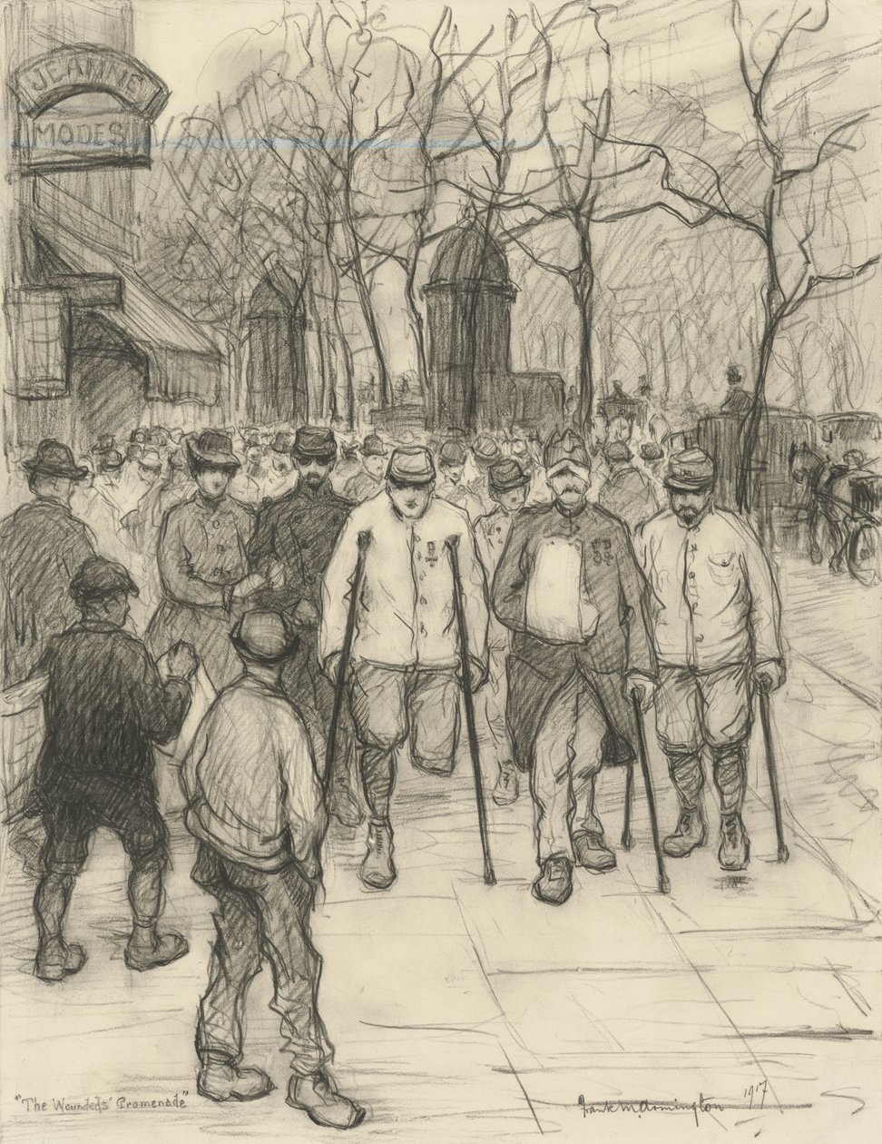 Die Promenade der Verwundeten, 1917 von Frank Milton Armington