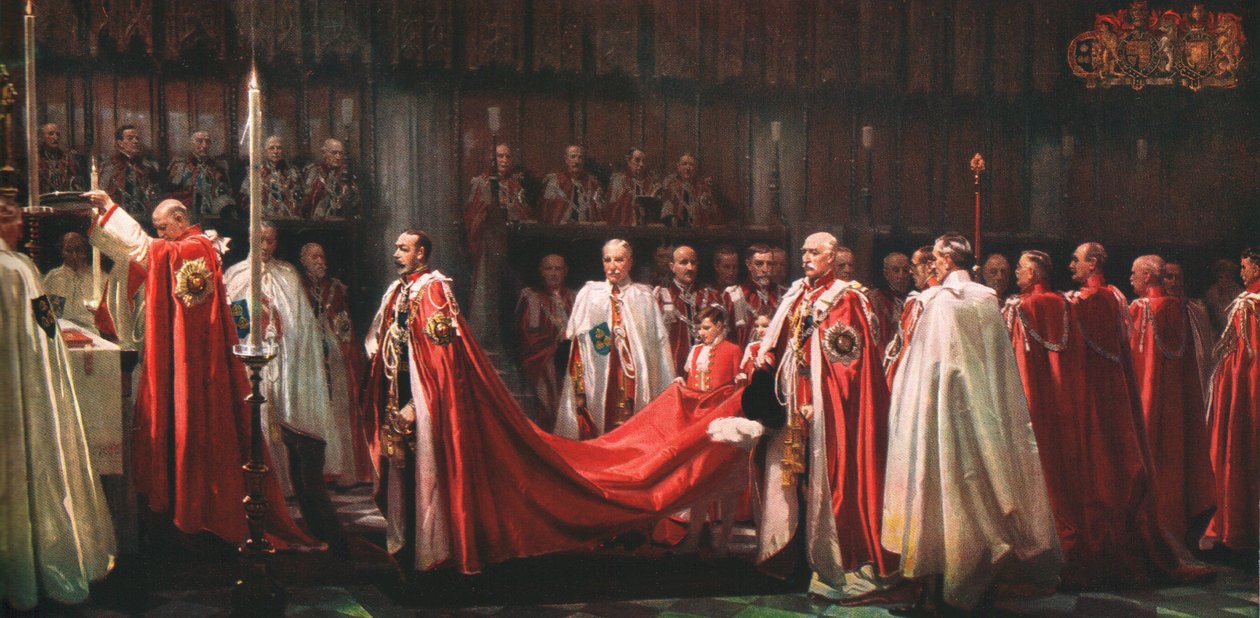 Die Installation der Ritter des Ordens des Bades, Das Opfer des Königs, 1928 von Frank O Salisbury