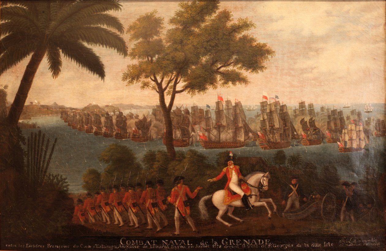 Seeschlacht von Granada zwischen der französischen und englischen Flotte von François Aimé Louis Dumoulin