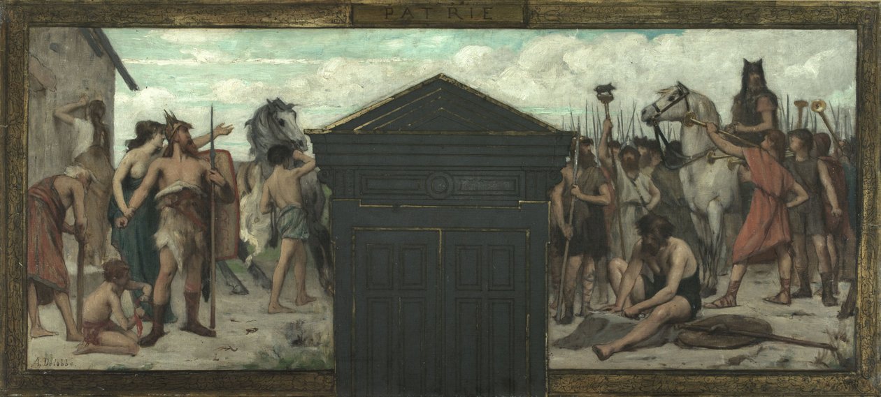 Skizze für das Rathaus des 15. Arrondissements: La Patrie, zwischen 1883 und 1884 von François Alfred Delobbe