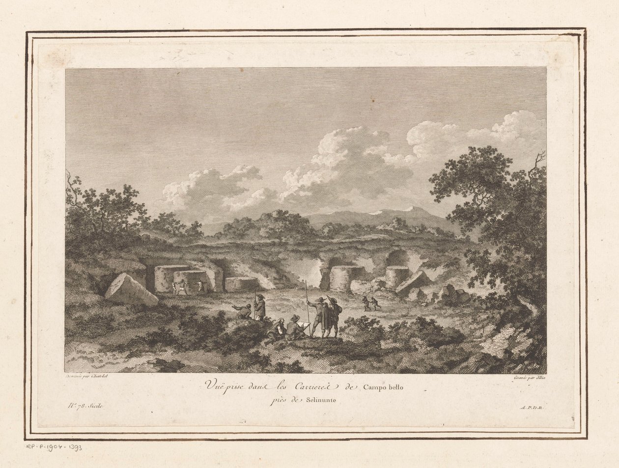 Ansicht des Steinbruchs bei Campo Bello, Selinunte von François Allix
