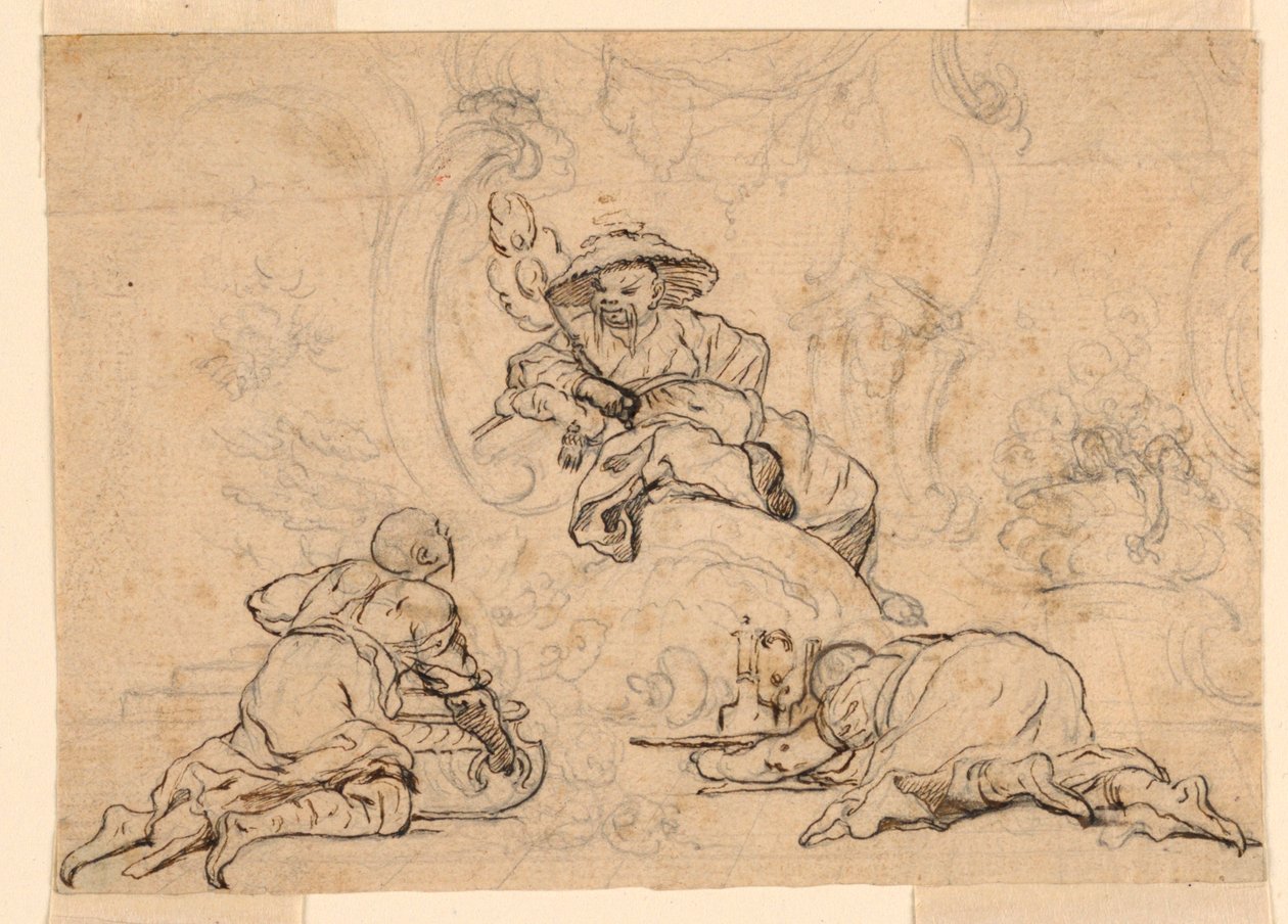 Entwürfe für Chinoiserie-Ornamente von François Boucher