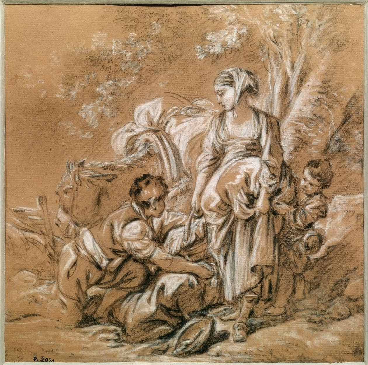 Bäuerin und ihre Kinder von François Boucher