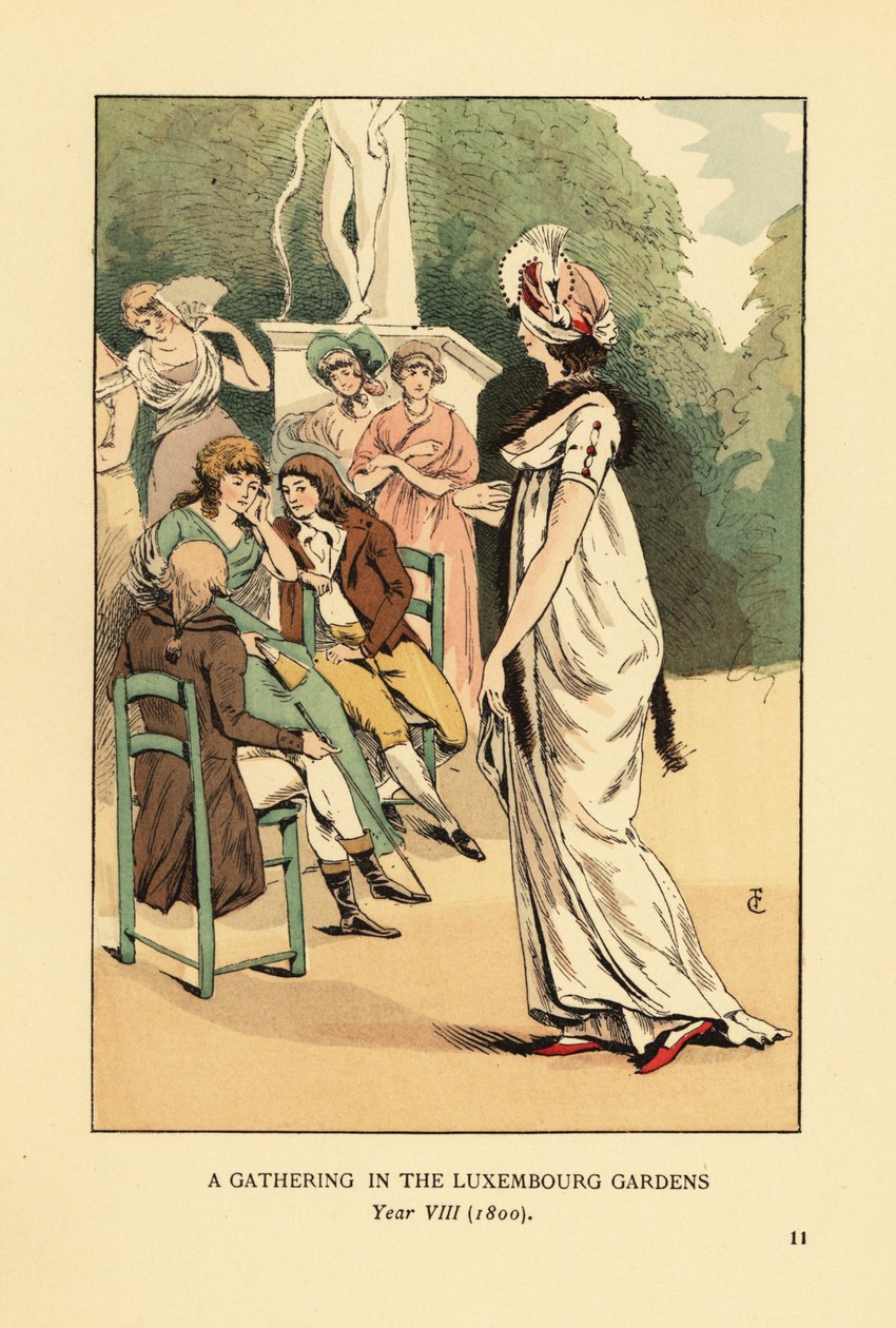 Eine Versammlung im Jardin du Luxembourg, Jahr VIII von François Courboin
