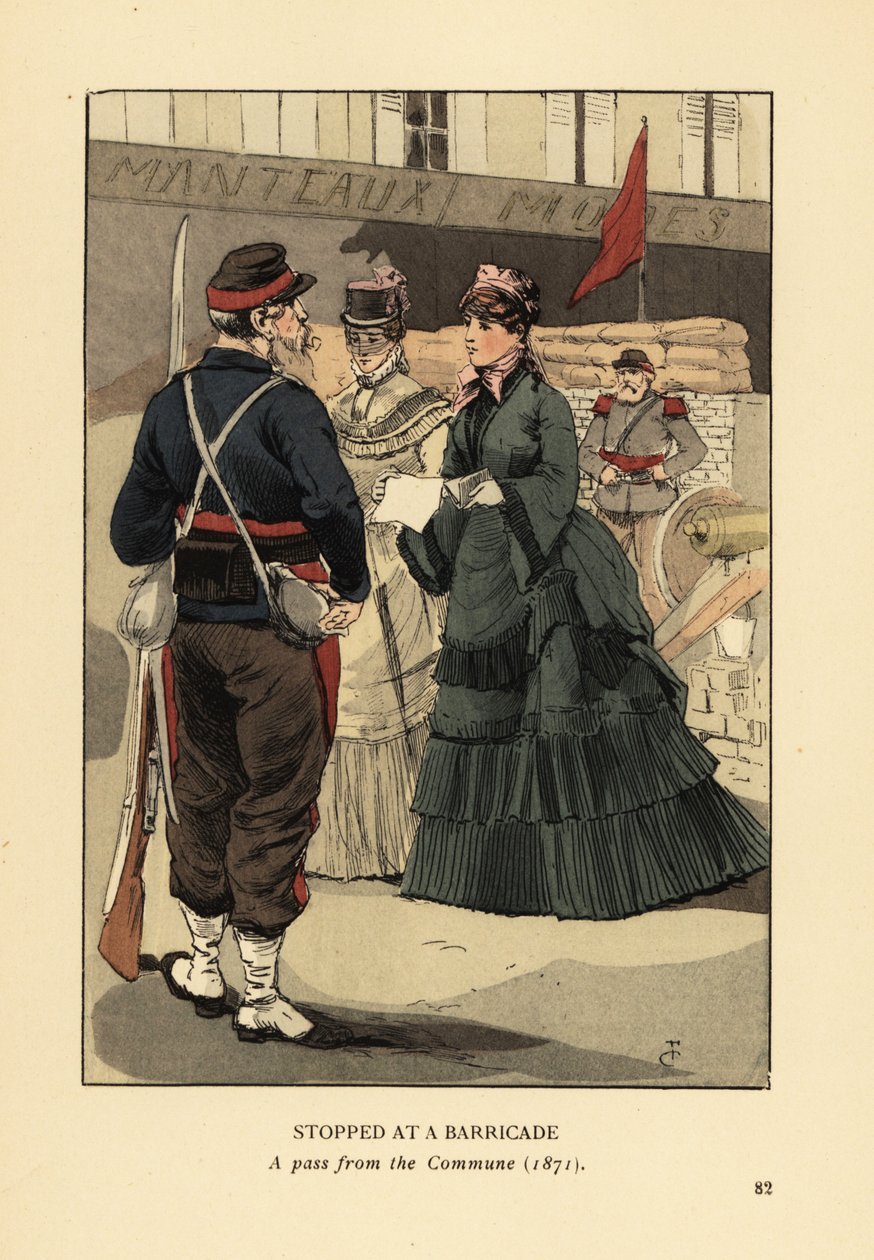 An einer Barrikade gestoppt, ein Pass von der Pariser Kommune von François Courboin