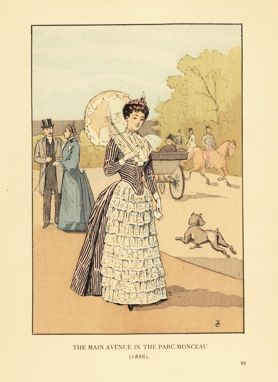 Die Hauptallee im Parc Monceau von François Courboin