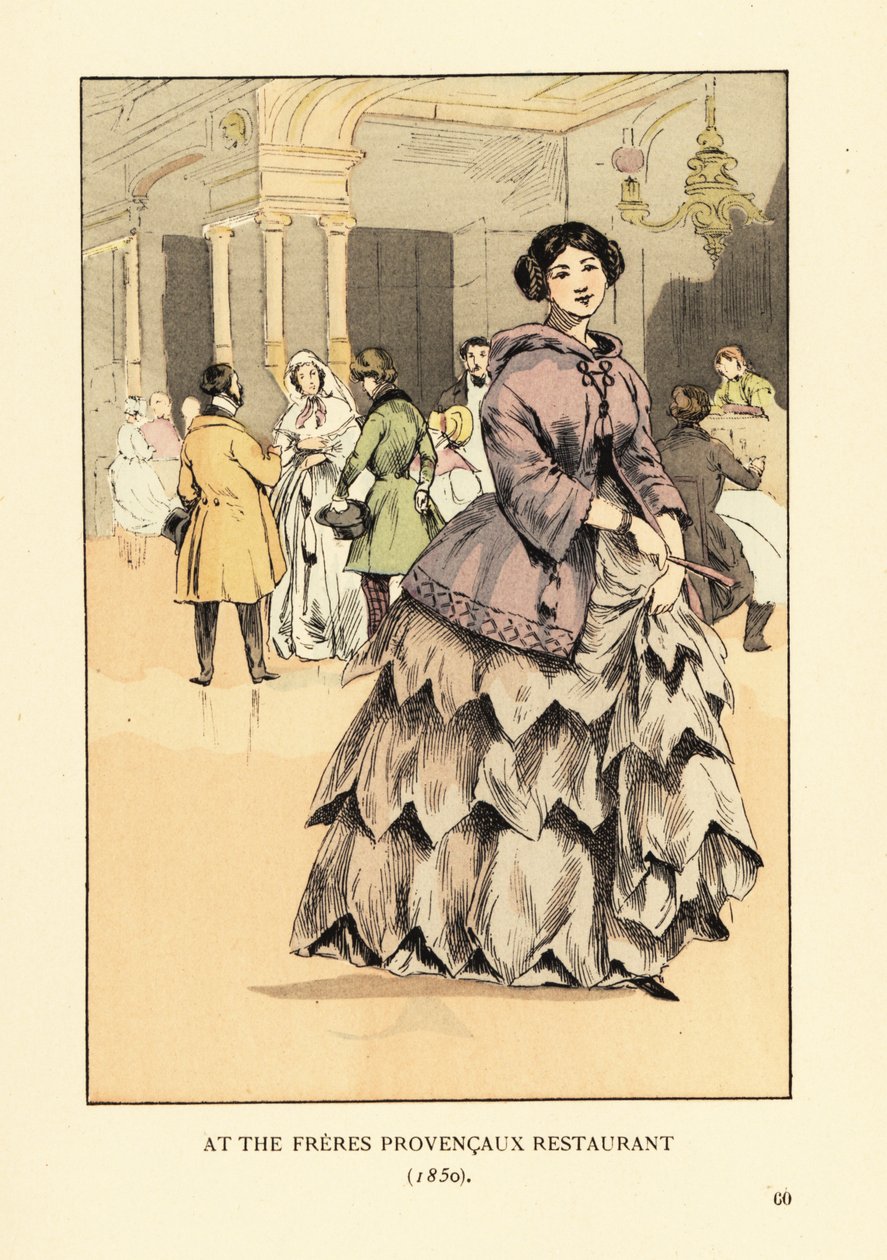 Frau im Restaurant Freres Provencaux, Paris von François Courboin