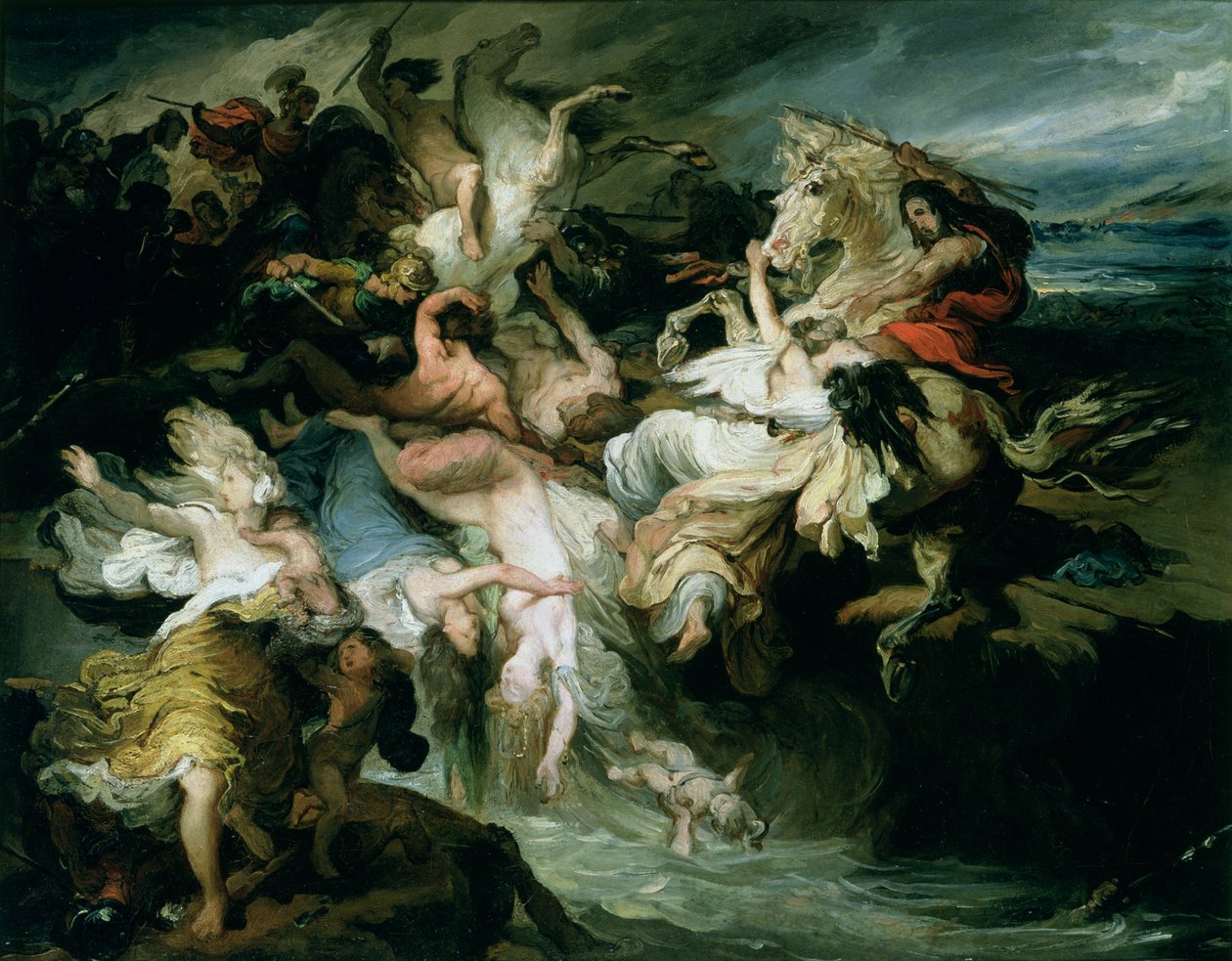 Die Niederlage der Teutonen und Kimbern durch Gaius Marius (ca. 157-86 v. Chr.) von François Joseph Heim