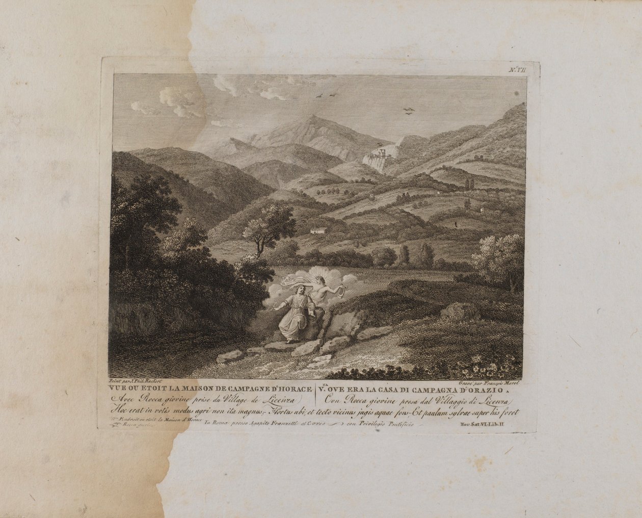 Ansicht, wo das Landhaus von Horace war (Nr. VII) von François Morel