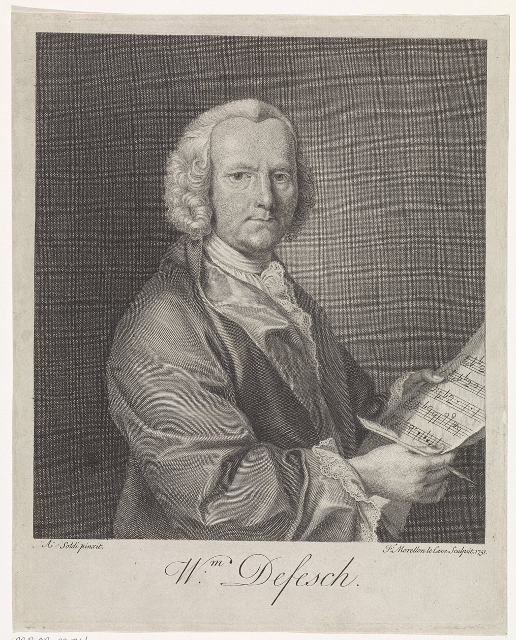 Porträt des Komponisten Willem de Fesch 1687-1761, 1751 von François Morellon de La Cave