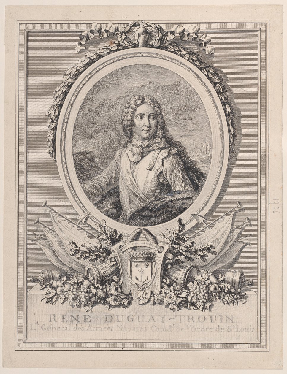 Porträt von René Duguay-Trouin, Generalleutnant der Marinearmeen des Königs, 1765-1807 von François Nicolas Barthélemy Dequevauviller