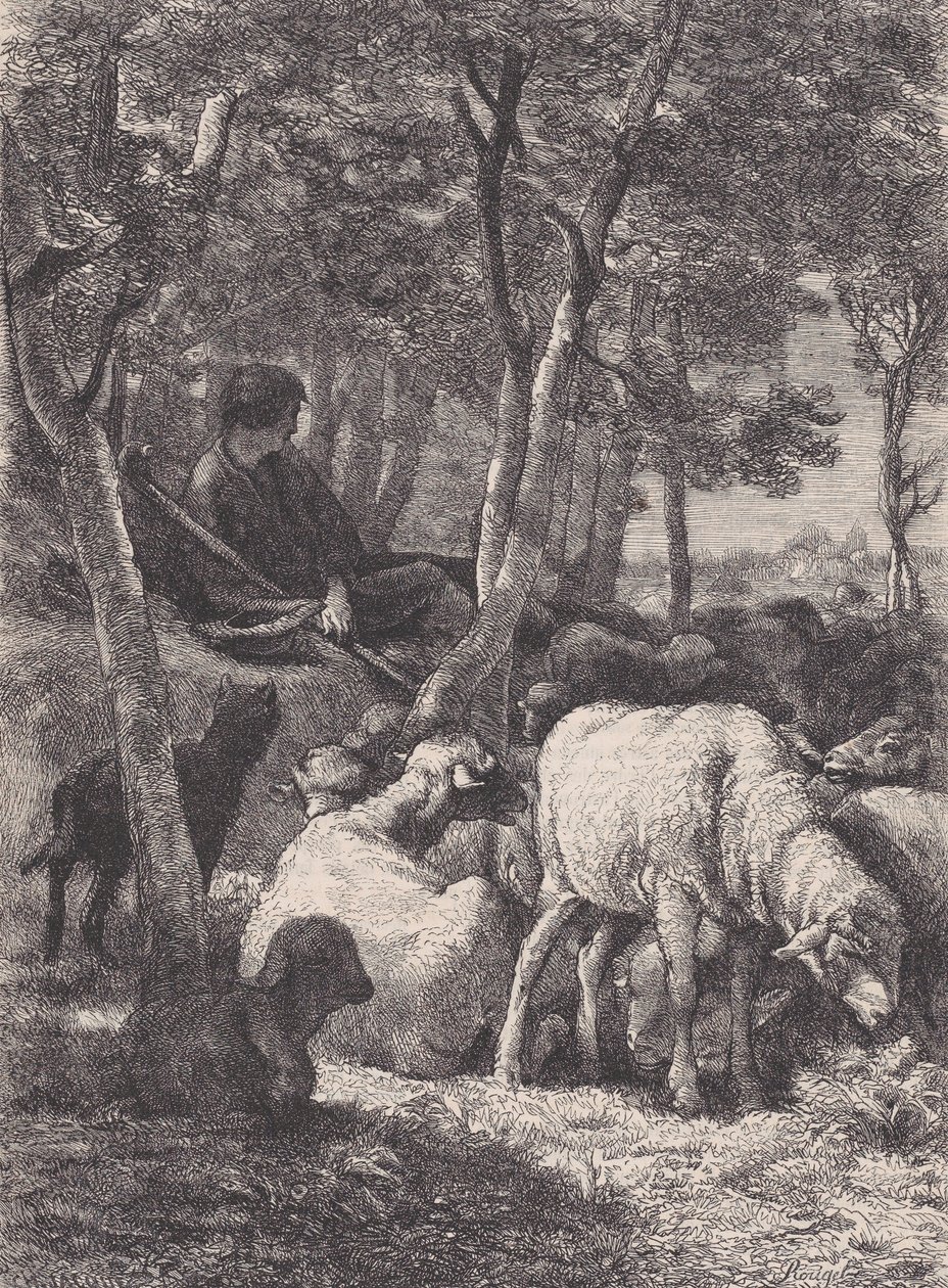 Der Hirte, aus Le Magasin Pittoresque, ca. 1852 von François Rouget