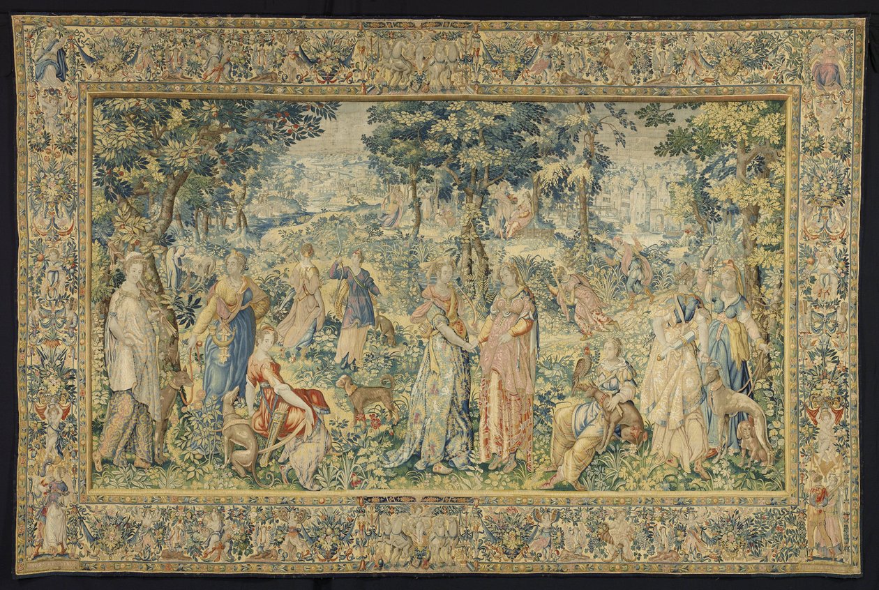 Cephalus und Procris (Wandteppich mit der Geschichte von Cephalus und Procris aus der Diana-Reihe) von François Spiering (workshop of)