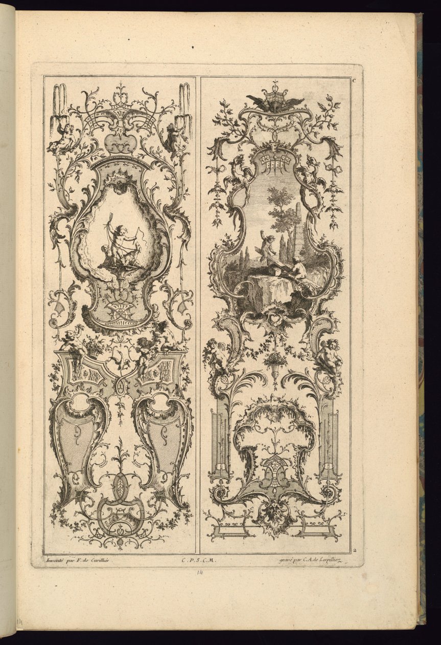 Entwurf für zwei Paneele von François de Cuvilliés the Elder