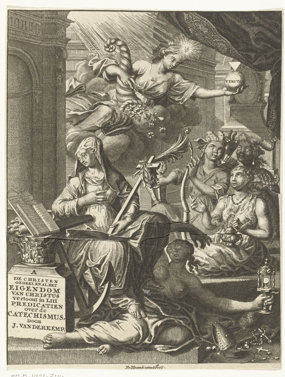 Allegorie mit weiblichen Personifikationen der Wahrheit und möglicherweise Tugenden und Laster von François van Bleyswijck