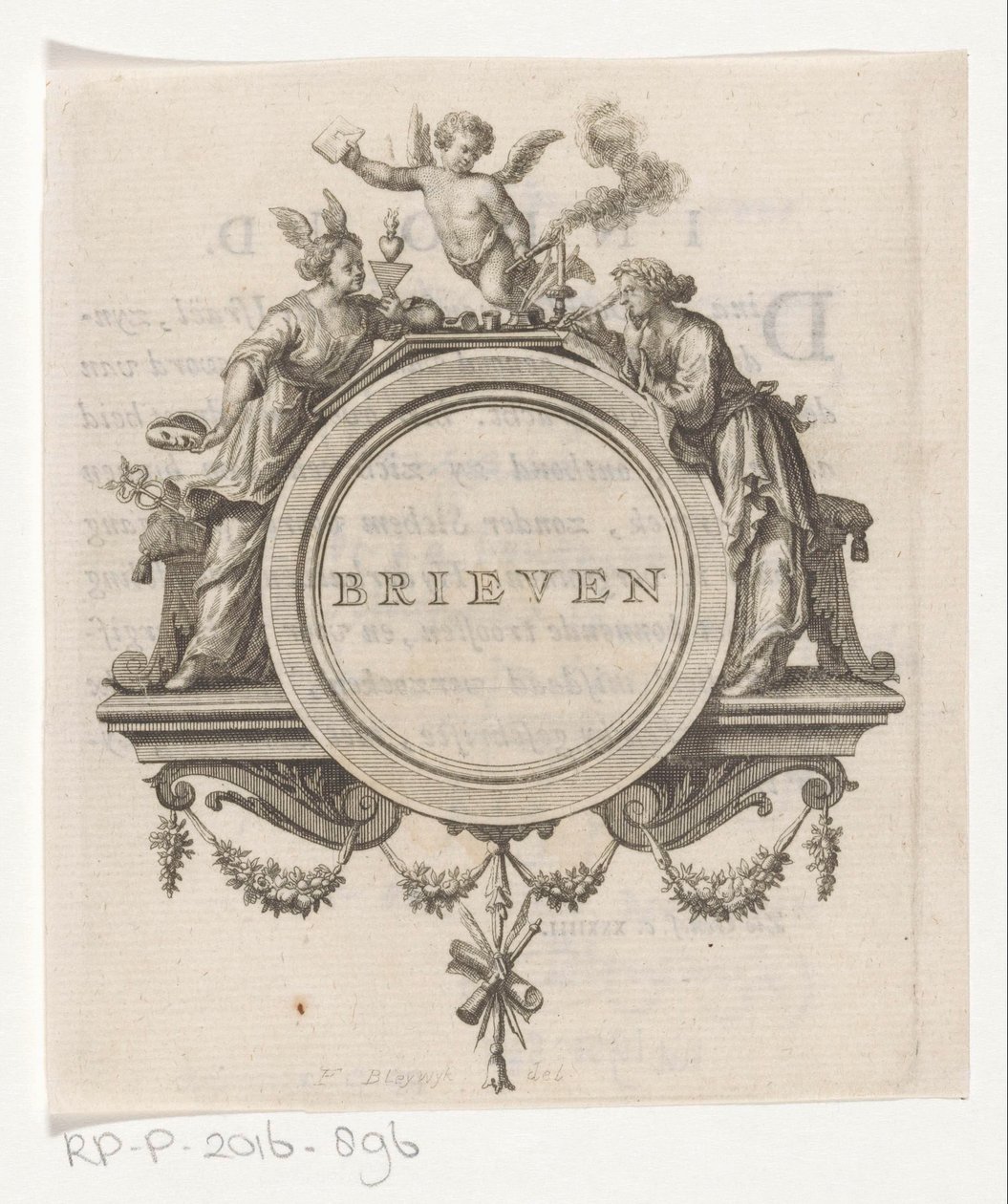 Allegorische Figur und schreibende Frau von François van Bleyswijck