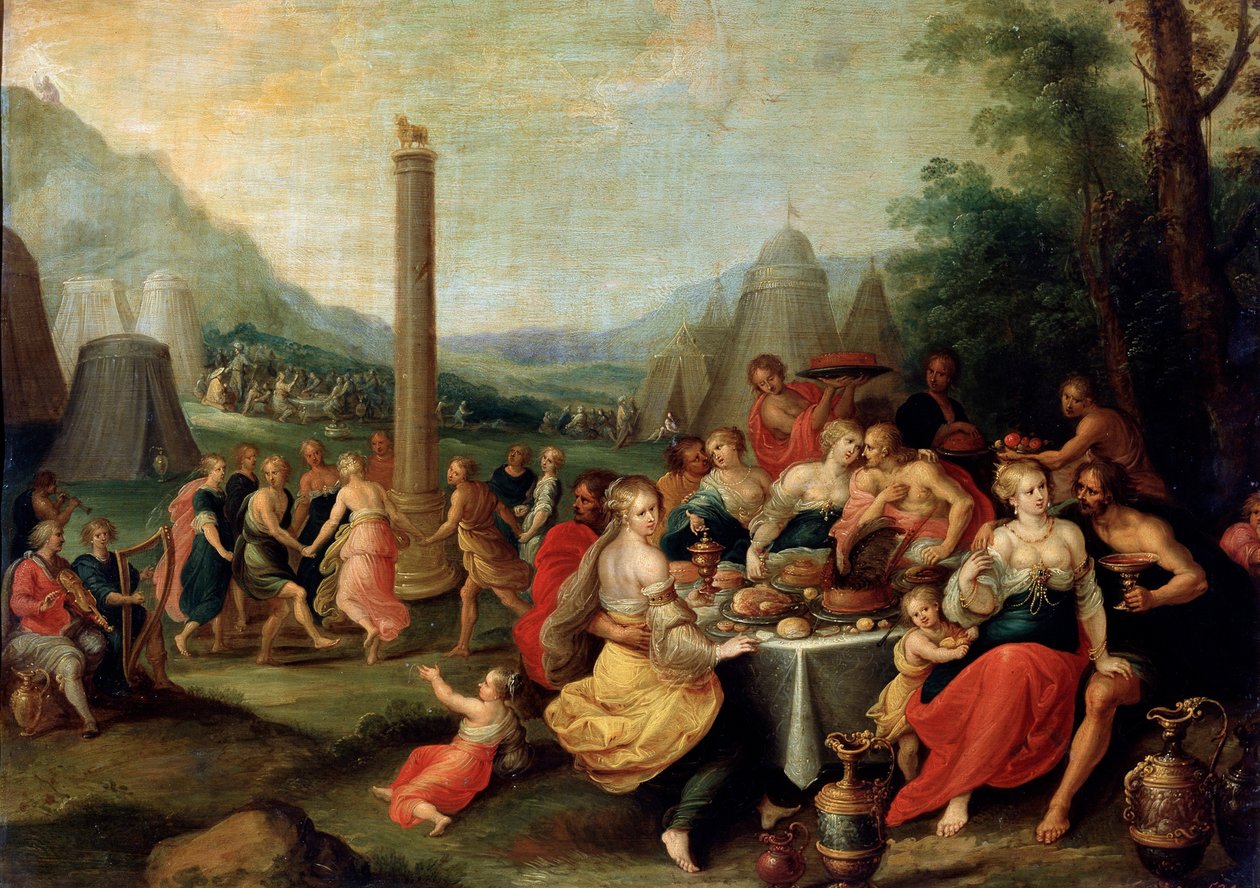 Die Anbetung des Goldenen Kalbs, späte 1620er von Frans Francken II