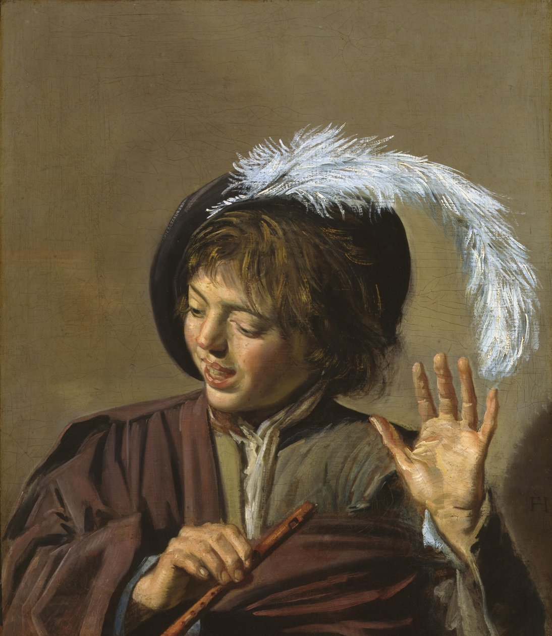 Knabe mit Flöte von Frans Hals