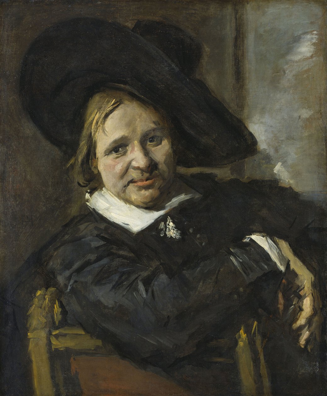 Porträt eines sitzenden Mannes mit weichem Hut von Frans Hals