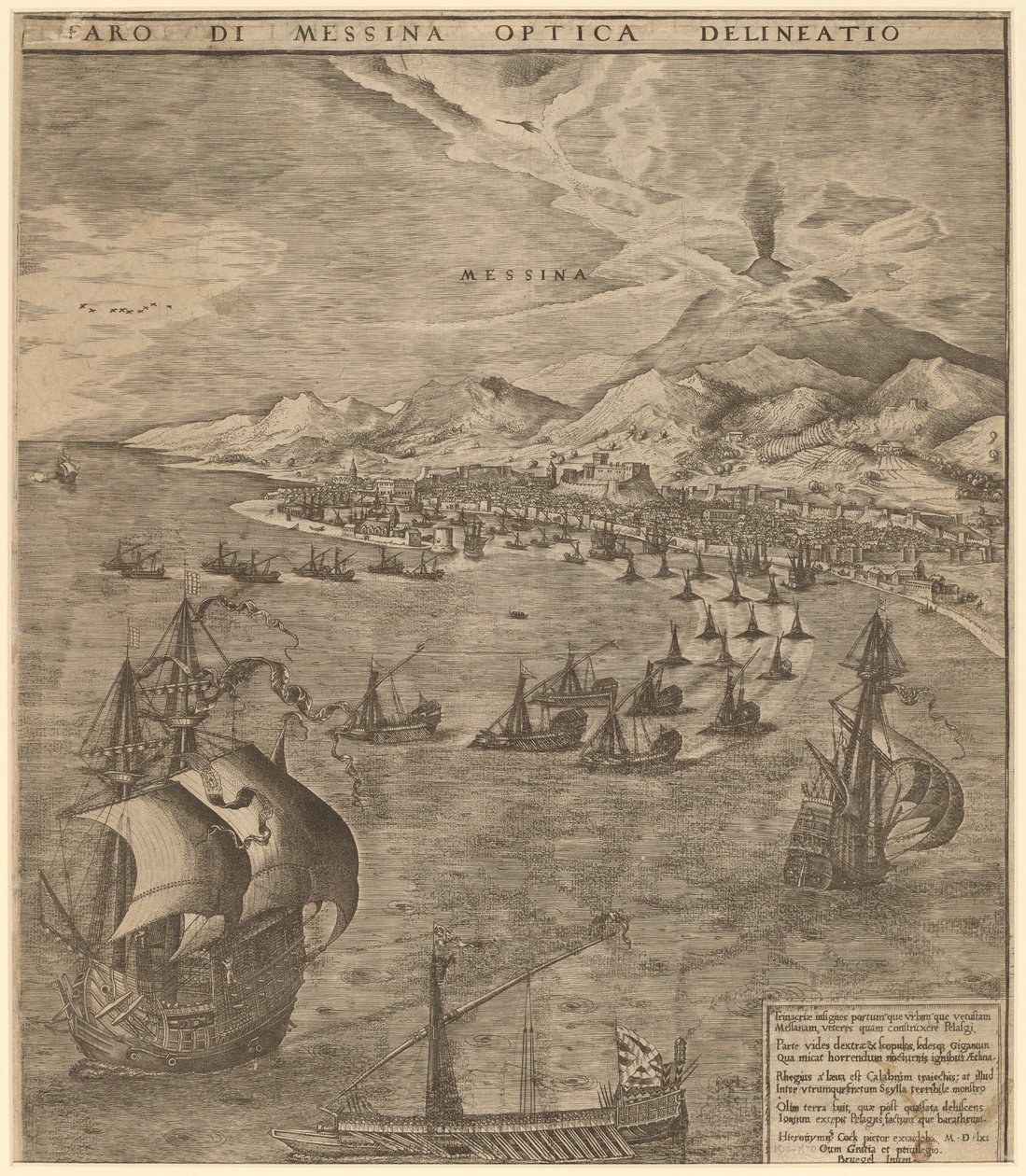 Seeschlacht in der Straße von Messina von Frans Huys after Pieter Bruegel the Elder