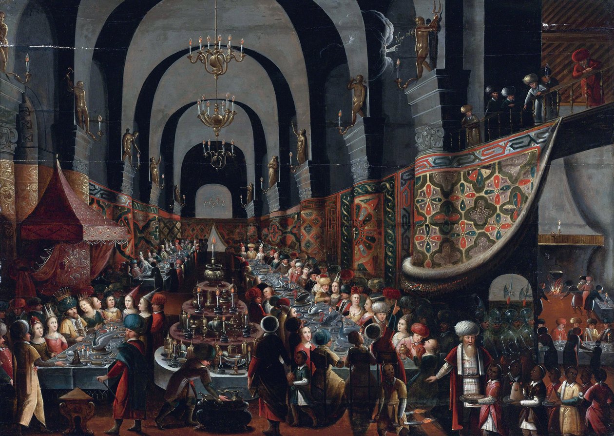 Das Festmahl des Belsazar, Gemälde von Franz Francken II, genannt der Jüngere (1581-1642) von Frans II Francken