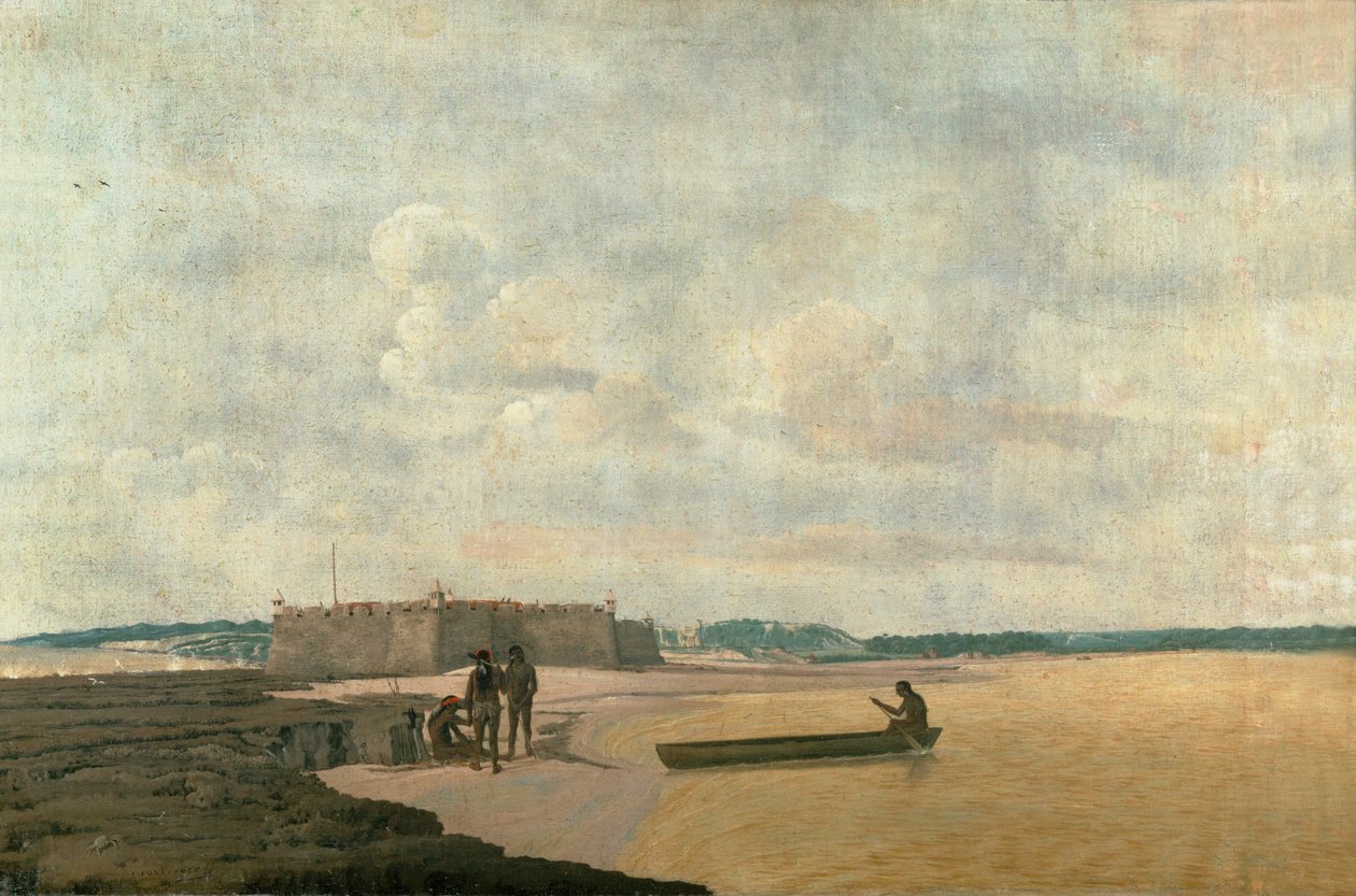 Das alte portugiesische Fort der Drei Magier am Rio Grande, Brasilien von Frans Jansz Post