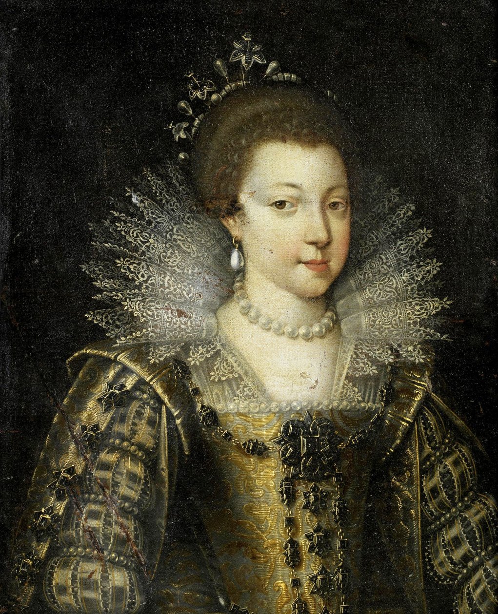 Kreis von Pourbus - Porträt einer jungen Dame, möglicherweise Elisabeth von Frankreich von Frans Pourbus the Younger