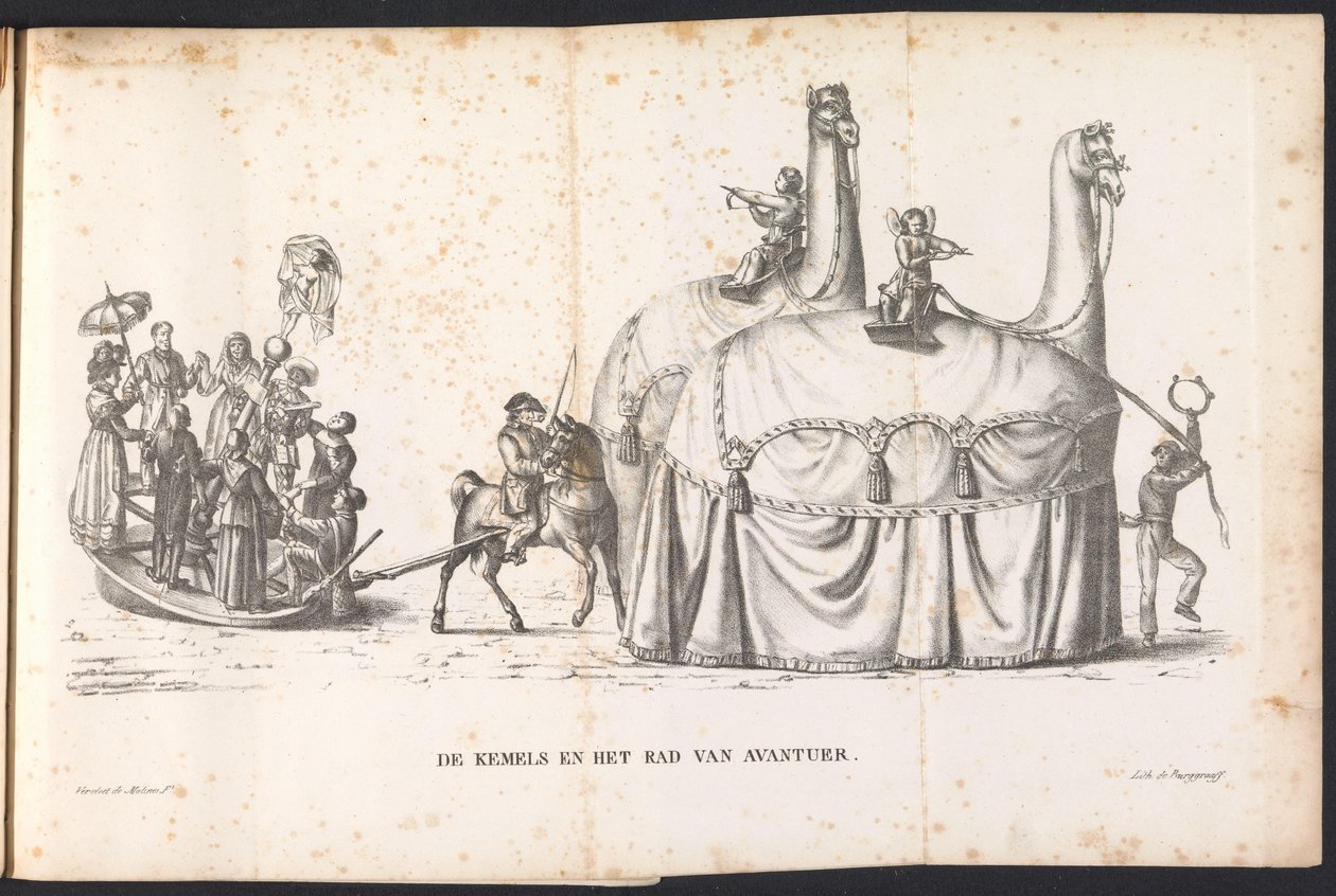 Zwei Kamele und das Rad des Schicksals, 1825 von Frans Vervloet