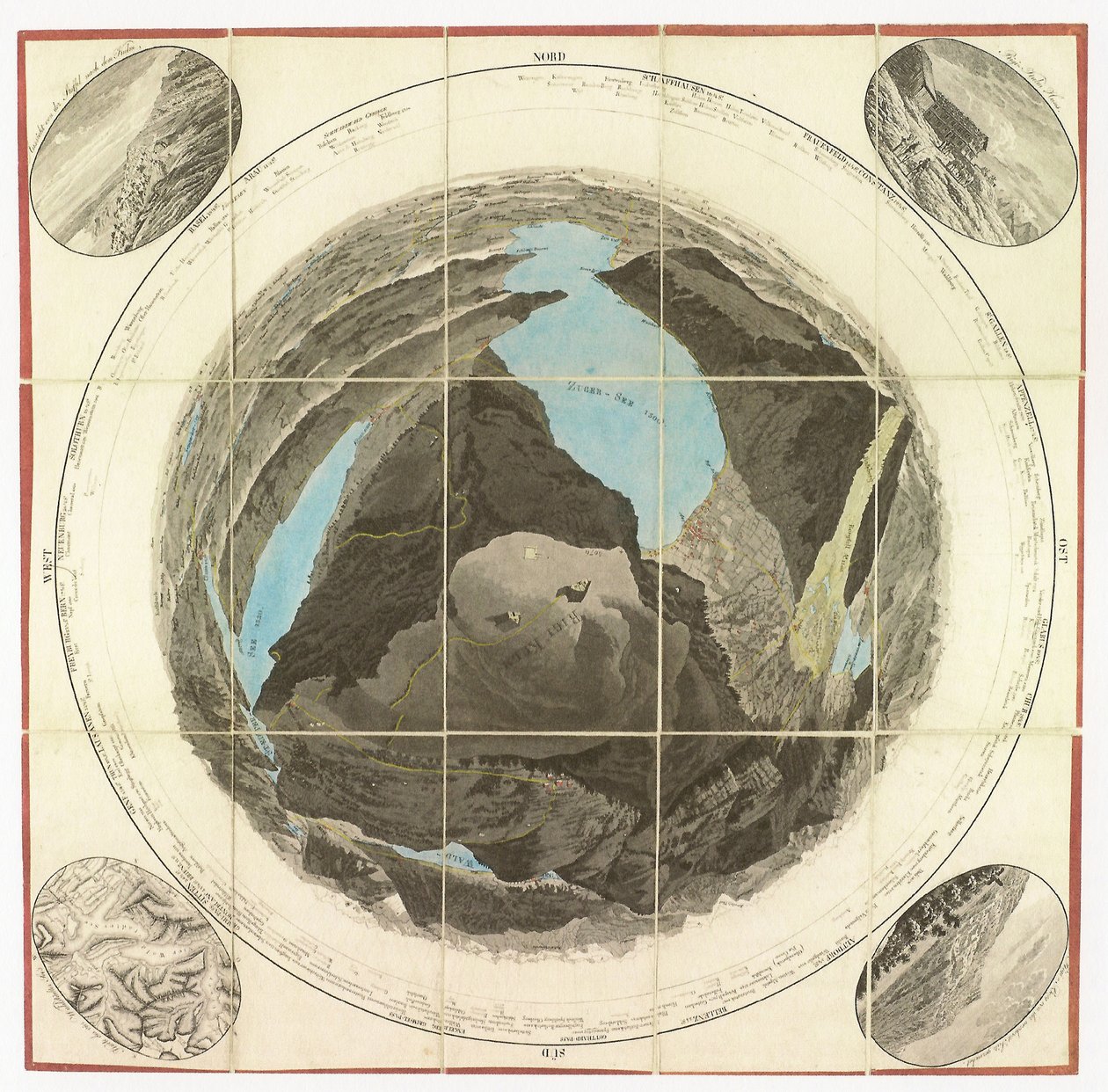 Panorama oder Zirkel-Aussicht vom Rigiberg, 1830 von Franz Ludwig Pfyffer