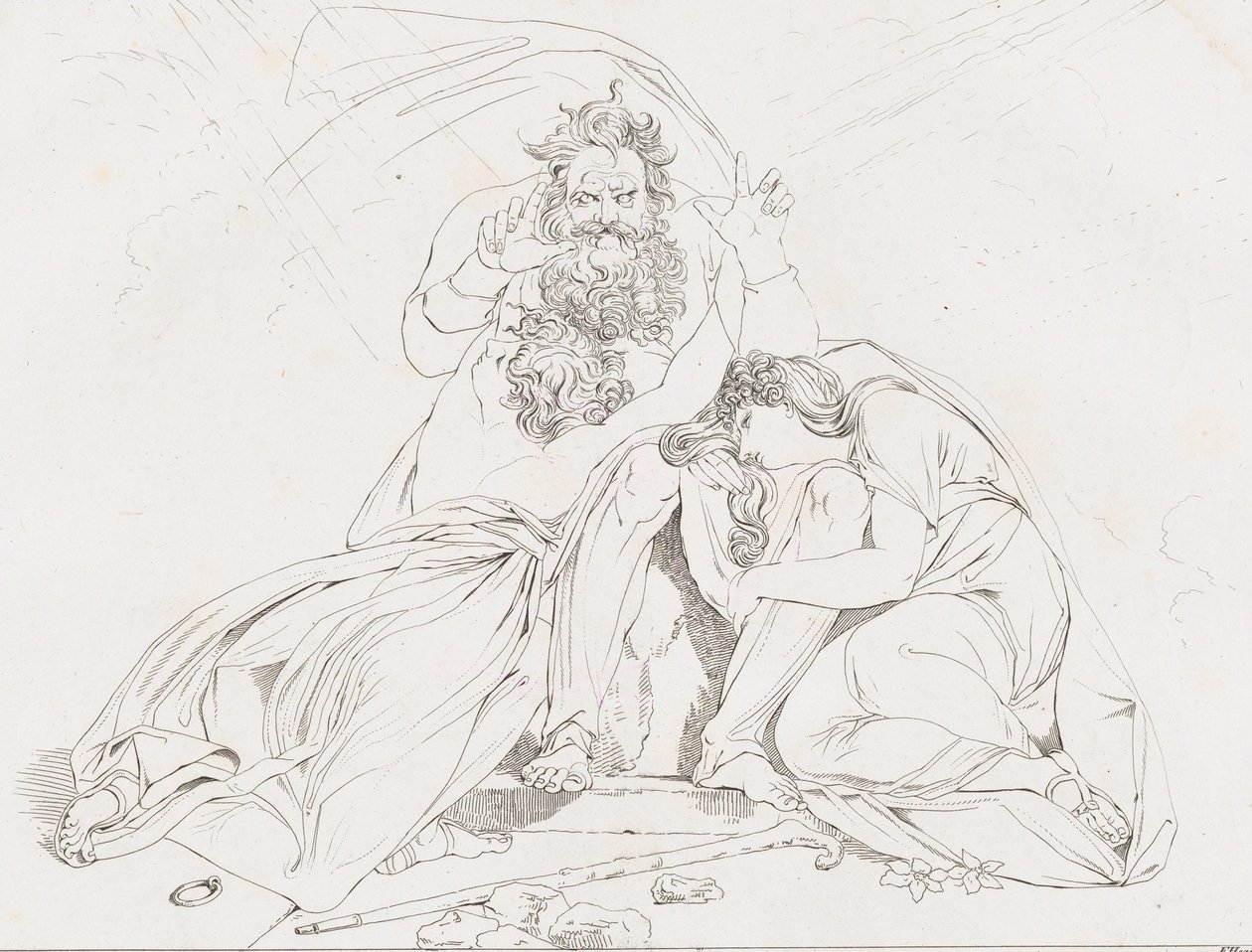 Der Tod des Oedipus, 1806 von Franz Hegi