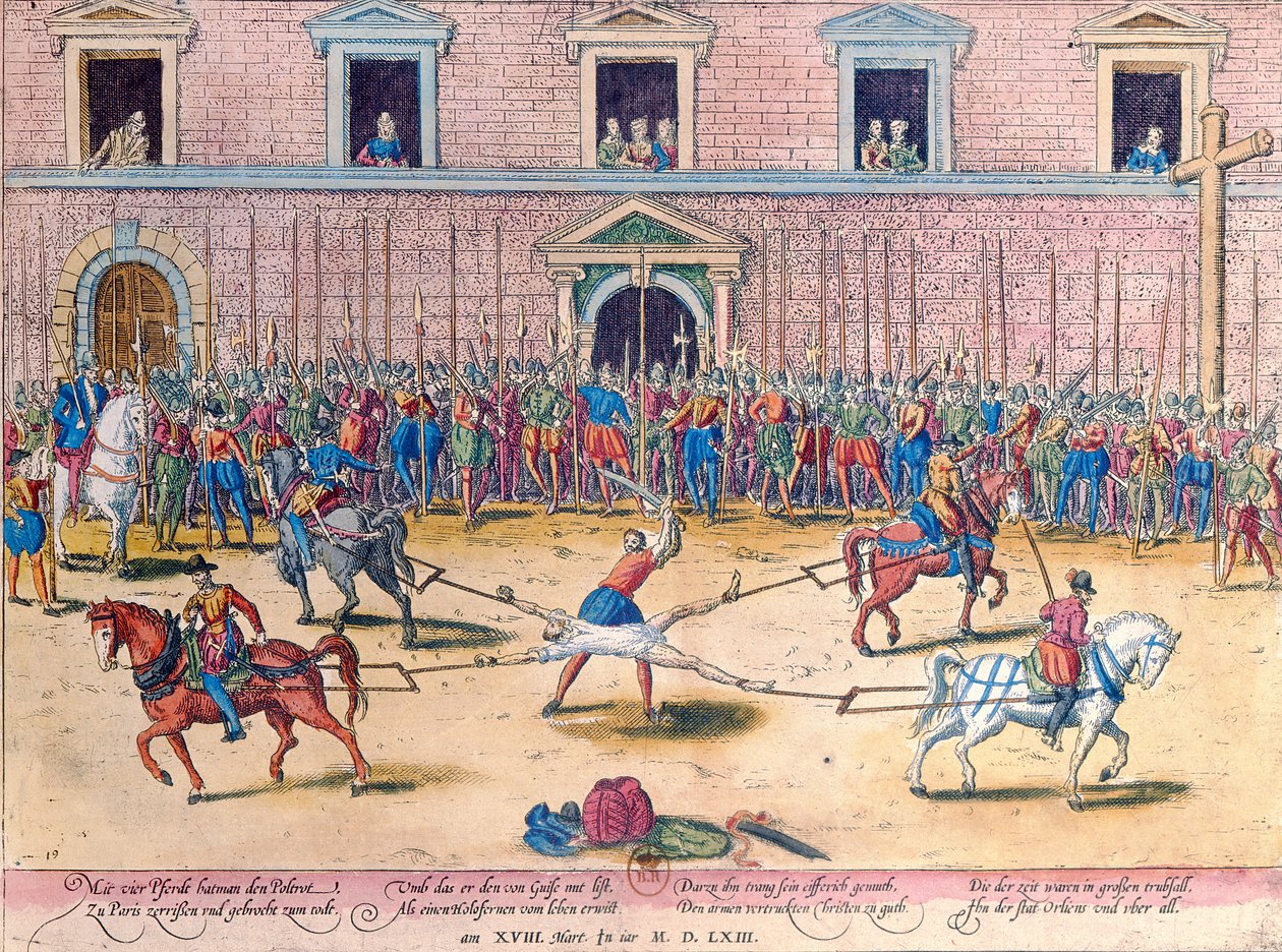 Hinrichtung von Jean de Poltrot, Sieur de Mere, am 18. März 1563 von Franz Hogenberg