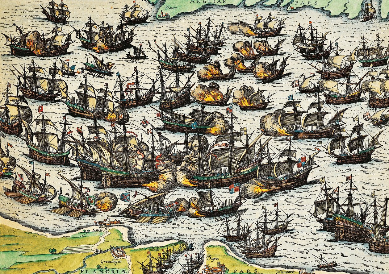 Unbesiegbare Armada, Kupferstich von Franz Hogenberg von Franz Hogenberg
