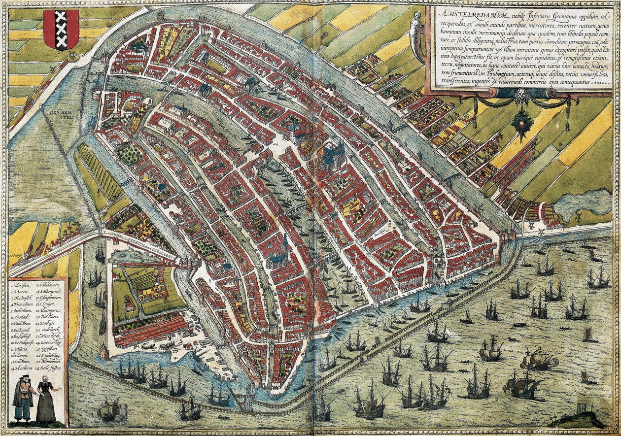 Plan von Amsterdam (Amstelredamum), Niederlande von Franz Hogenberg
