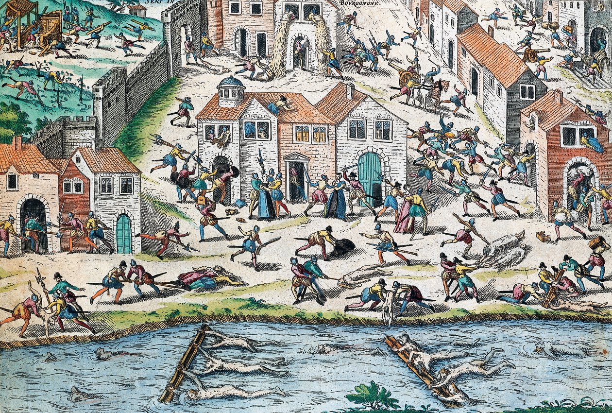 Szene aus den französischen Religionskriegen, Gravur von Franz Hogenberg von Franz Hogenberg