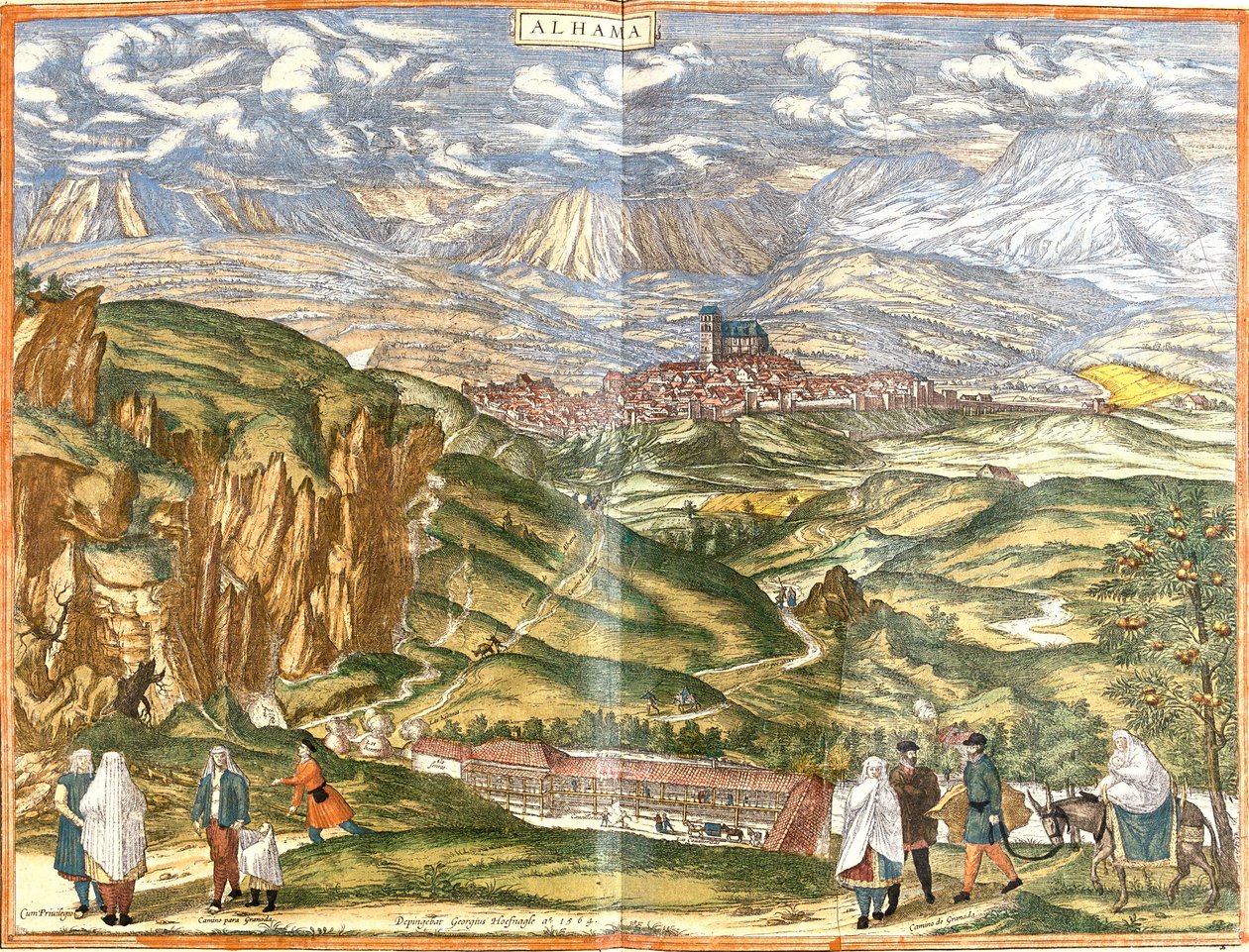 Ansicht von Alhama de Granada (Alhama), Spanien von Franz Hogenberg