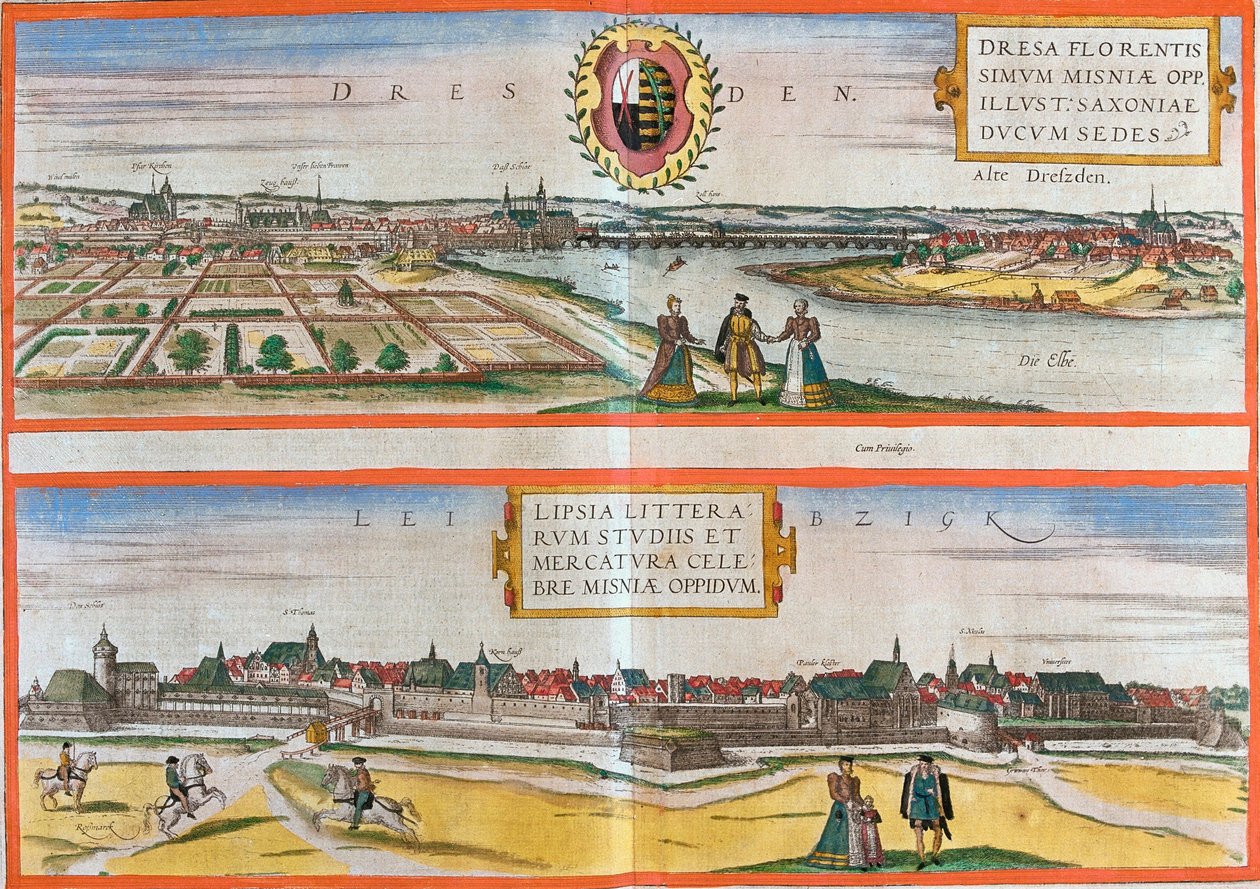 Ansichten von Dresden und Leipzig, Deutschland von Franz Hogenberg