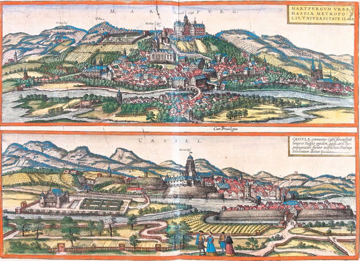 Ansichten von Marburg und Kassel, Deutschland von Franz Hogenberg