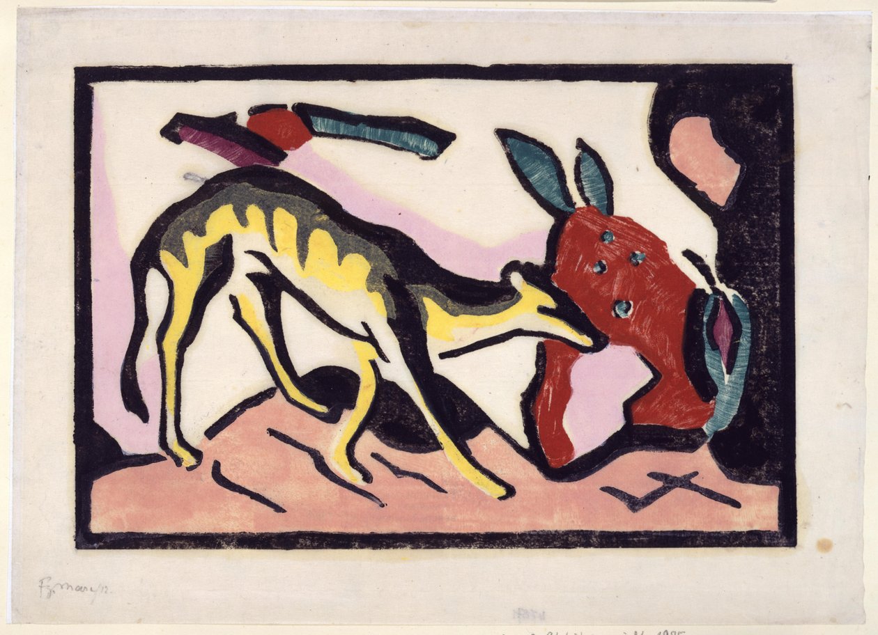 Fabeltier (Beilage zur Luxusausgabe des Almanachs Der Blaue Reiter) von Franz Marc